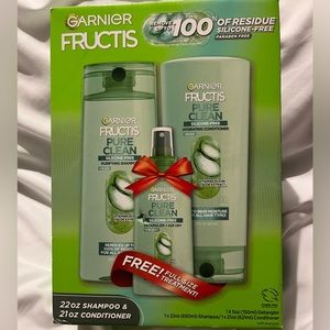 Garnier Fructis Pure Clean Shampoo Conditioner and Treatment Holiday Gift Set